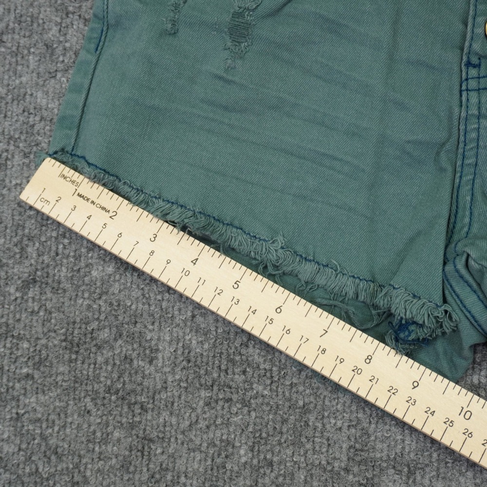 NEW Billabong Shorts Women 26 Buttoned Up Salt Washed Distressed Denim Beachwear - Picture 8 of 9